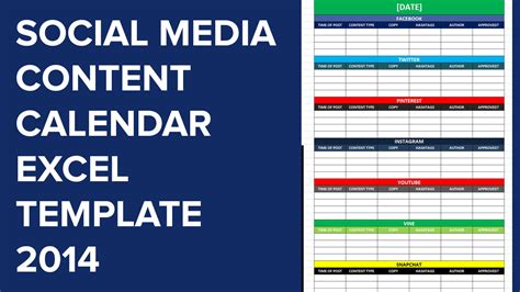 Social Media Calender Template Excel 2014 | Editorial Planner for ...