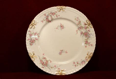 Theodore Haviland China Plate Pink Rose Pattern Gold Ribbon | Haviland ...