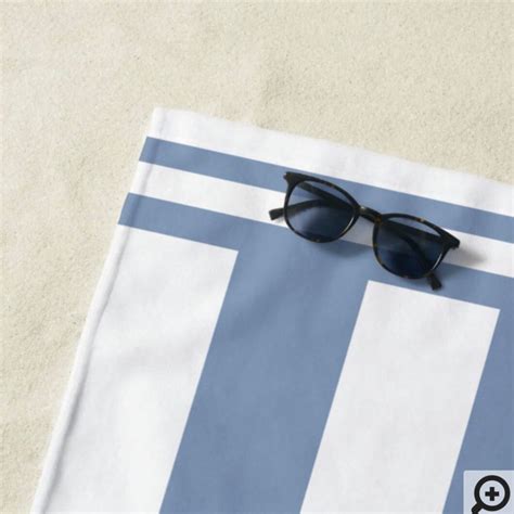 Ocean Life Nautical Blue & White Stripe Anchor Beach Towel - Moodthology Papery