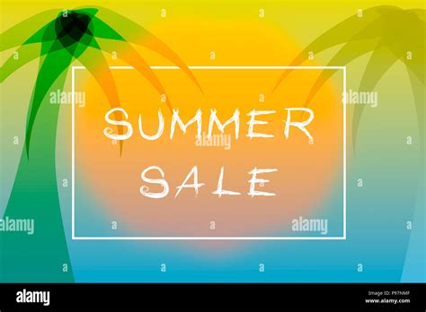 Summer sale poster with tropical theme Stock Photo - Alamy