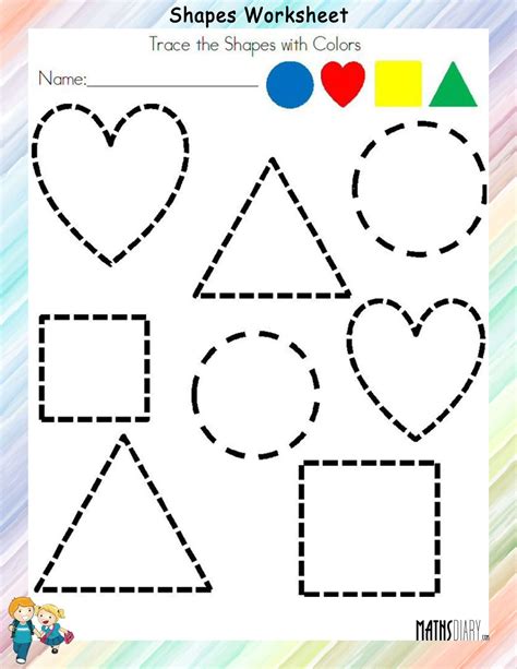 Trace And Color The Shapes Shape Worksheets For Presc - vrogue.co