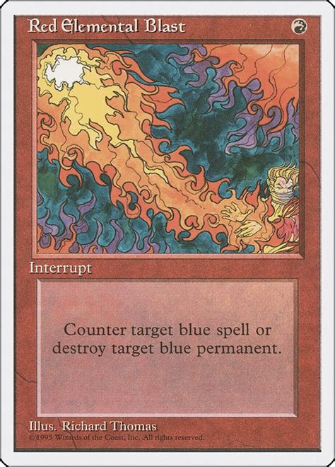 x4 Red Elemental Blast Fourth 4th Edition Magic The Gathering MTG Light Play LP Free Delivery on ...