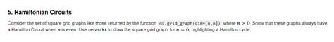 Solved 5. Hamiltonian Circuits Consider the set of square | Chegg.com