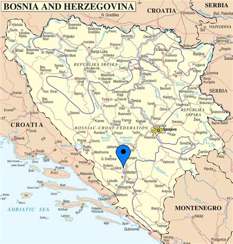 Mostar Bosnia map - Map of mostar Bosnia Herzegovina (Southern Europe ...