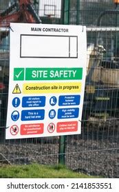 Construction Site Health Safety Message Rules Stock Photo 2141853551 ...