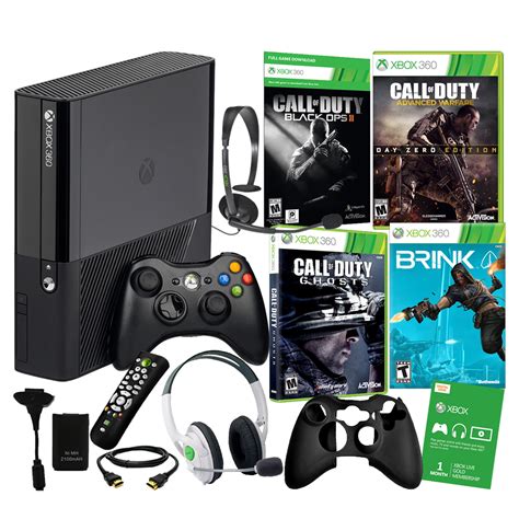 Microsoft Xbox 360 E 500GB Holiday Bundle with Games and Accessories