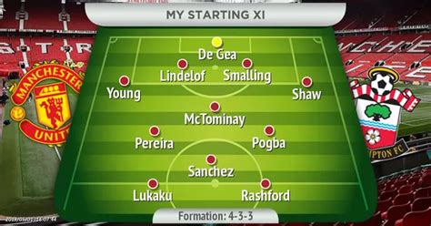 How Manchester United should line up vs Southampton - Manchester Evening News