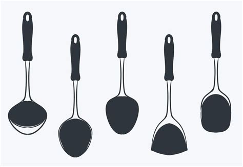 Premium Vector | Set of kitchen utensils silhouette