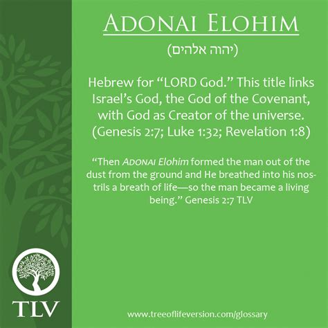 Adonai Elohim ~ Then Adonai Elohim formed the man out of the dust from the ground and He ...