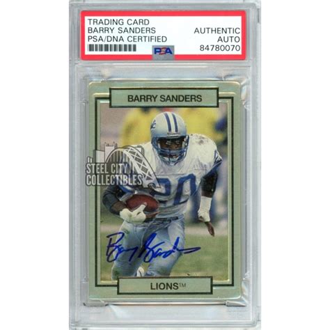 Barry Sanders 1990 Action Packed Autograph Card #78 PSA/DNA | Steel City Collectibles