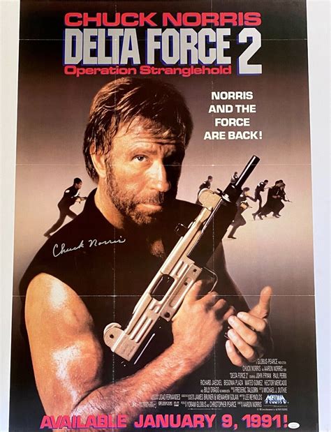 Chuck Norris Signed Delta Force 2 Original Movie Poster JSA WA216437 – Fiterman Sports Group