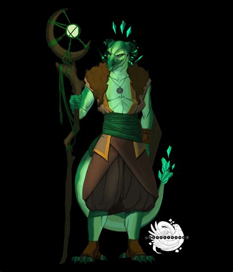 [ART] Emerald Dragonborn Druid : r/DnD