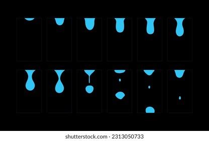Water Drop Animation Water Drooping Sprite Stock Vector (Royalty Free ...