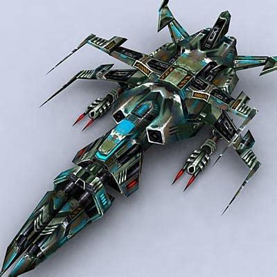 3d sci-fi space fighter model