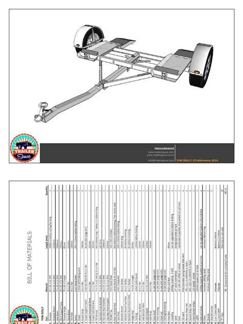 Tow Dolly Parts Diagram