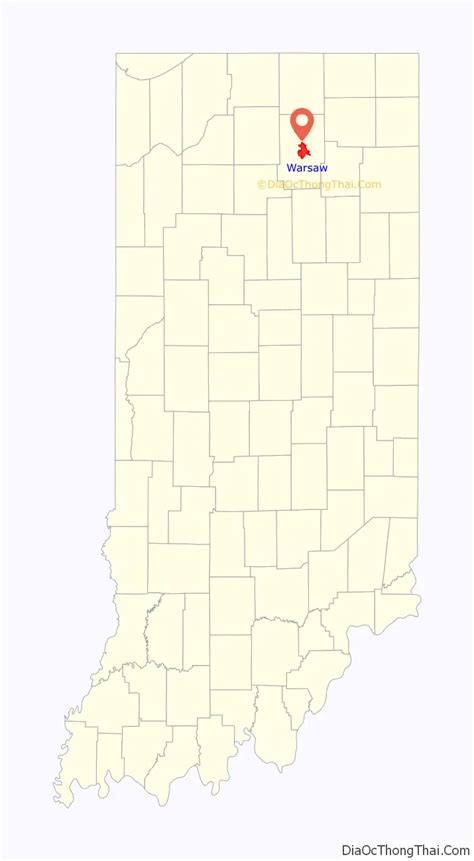 Map of Warsaw city, Indiana - Thong Thai Real