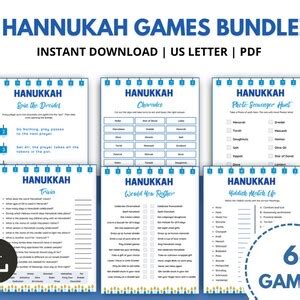 Hanukkah Party Games Bundle, Printable Hanukkah Games, Jewish Games ...