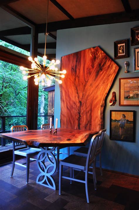 A side view of Charlie Smith's cantilevered dining room table. David Stine Custom Dining Tables ...