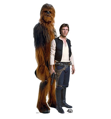 Life-size Han Solo and Chewbacca (Star Wars 40th) Cardboard Standup ...