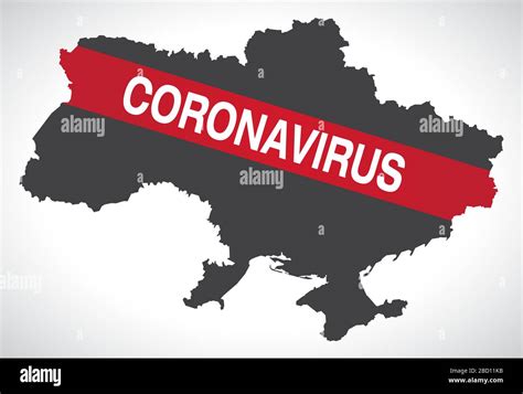 Ukraine map with Coronavirus warning illustration Stock Vector Image ...