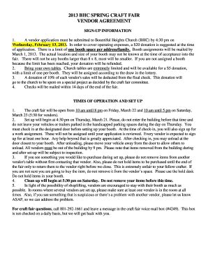 How To Write A Craft Fair Vendor Application Form - Fill and Sign ...
