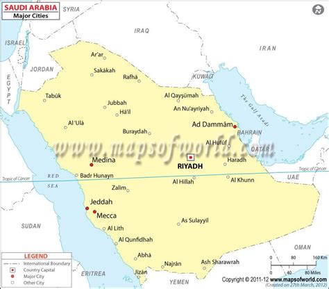 Saudi Arabia Cities Map