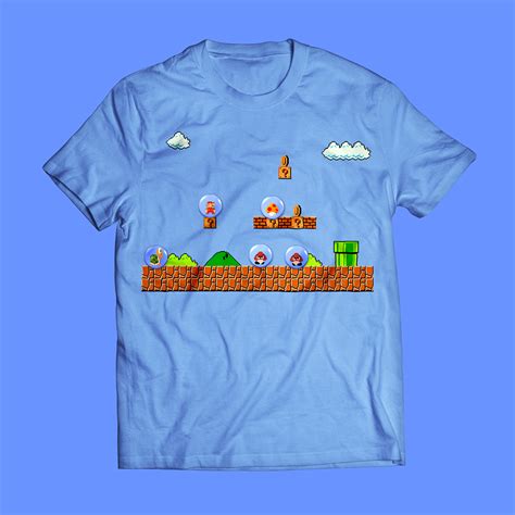 Concept for retro gaming t-shirts with pin-badges on Behance