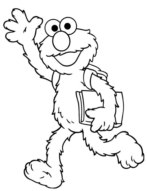 Elmo Goes To School Coloring Page | Free Printable Coloring Pages - Coloring Home