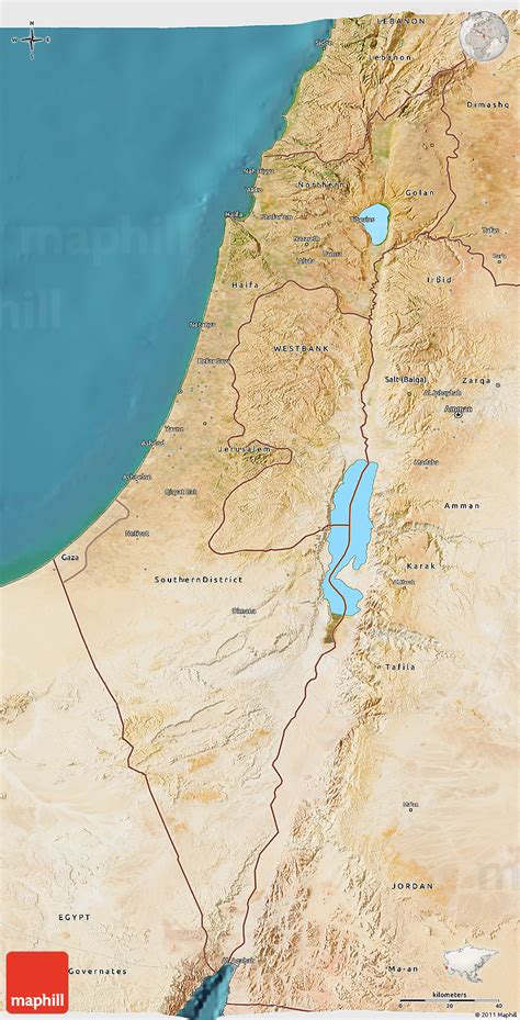 Satellite 3D Map of Israel