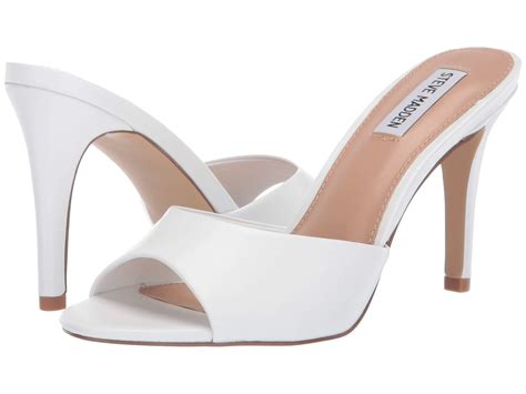 Steve Madden Erin Heeled Mule (white Leather) High Heels | Lyst