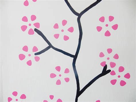 DIY Japanese Cherry Blossom Tree Inspired Wall Art