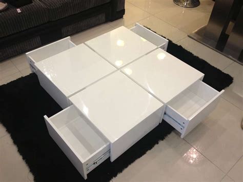 Wide Designs of White Coffee Table with Storage | HomesFeed