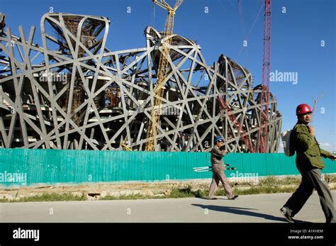 Construction Site of National Stadium for 2008 Olympic Games in Beijing China 8 Sep 2006 Stock ...