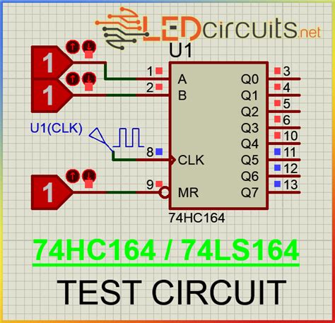 74HC164 - LEDcircuits.net - Hobby DIY Electronics Projects