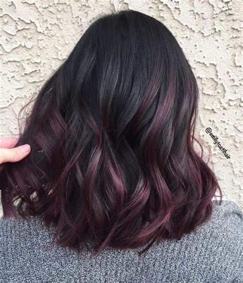 50 Shades of Burgundy Hair Color Trending in 2024 | Black hair with highlights, Hair color ...