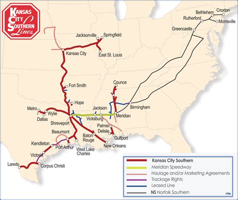 Kansas City Southern RR System Map