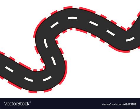 Car race empty road curve track top view Vector Image