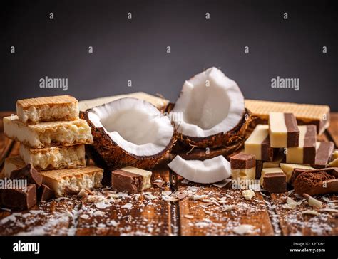 Wafer bars and chocolate Stock Photo - Alamy