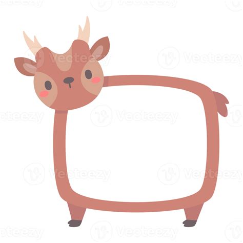 Cute wild animal cartoon text frame for kids 14615897 PNG