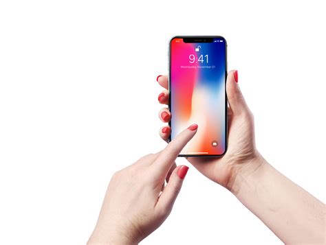 iPhone X in female Hand Mockups - Mockup World