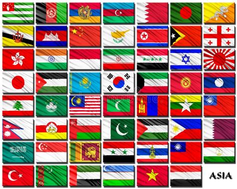 Flags Of Asian Countries In Alphabetical Order Stock Illustration - Image: 60222225