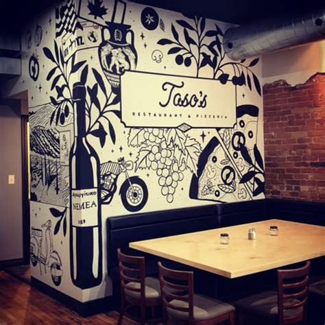 Restaurant Mural Art by Leslie Phelan Mural Art + Design seen at Taso's Restaurant and Pizzeria ...