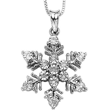 Sterling silver diamond snowflake pendant - Mullen Jewelers