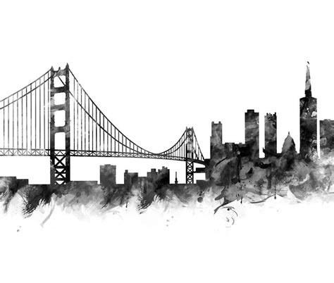 San Francisco Skyline Tapestry by MonnPrint | San francisco skyline, Skyline drawing, Skyline art