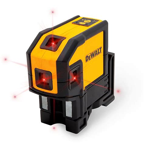 DEWALT 165 ft. Red Self-Leveling 5-Spot & Horizontal Line Laser Level ...