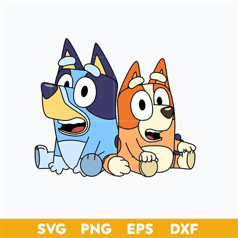 Bluey And Bingo Heeler Outline Svg, Bluey Heeler Svg, Bingo Heeler Svg ...