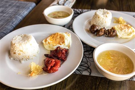 Filipino Style Breakfast TapSilog with Rice and Egg Stock Photo - Image ...