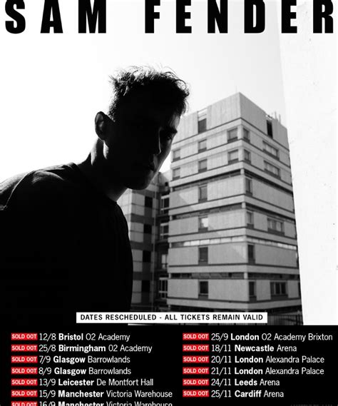 Sam Fender - UK Tour 2021 - 18 November 2021 - Utilita Arena - Event/Gig details & tickets ...