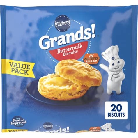 Pillsbury Grands! Buttermilk Biscuits Frozen Dough, Value Pack, 20 ct., 41.6 oz., 20 ct / 2.08 ...