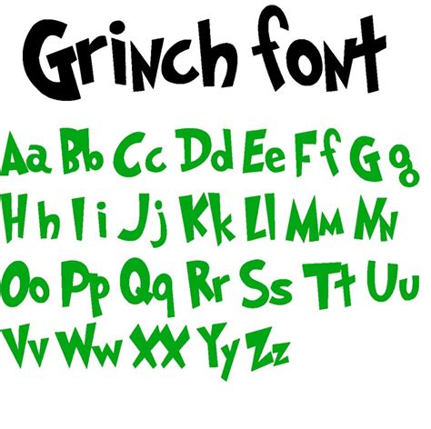 Grinch Font, Christmas Font, Grinch Font for Canva, Grinch Style, Green Font, TTF OTF, Grinch ...